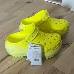 CROCS Mega Crush Unisex Clog Acidity | Yellow Sandals with Chunky Sole
